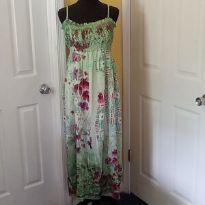 Lapis One Size sundress party dress with adjustable length and shoulder straps